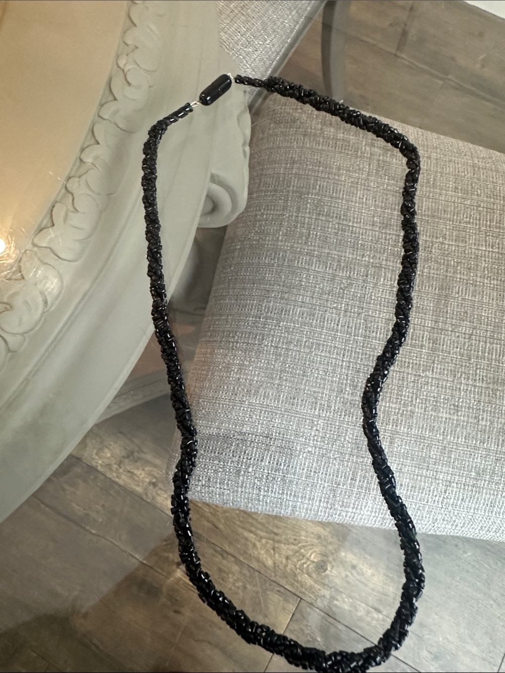 Black seed bead necklace